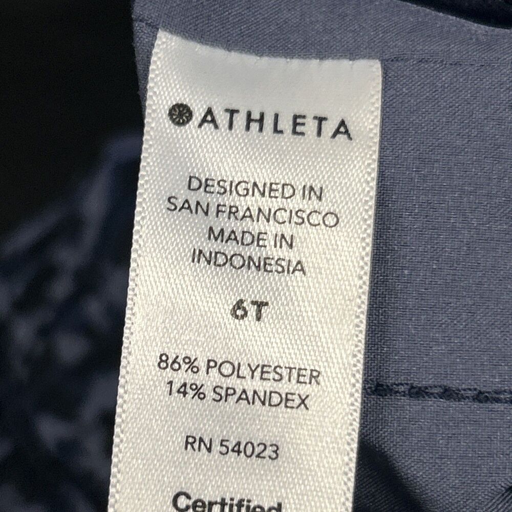 Athleta Avenue Printed Wide Leg Crop Pants Womens 6 Tall Allure Navy Pockets - Picture 4 of 6
